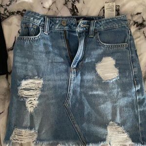 hollister jean skirt